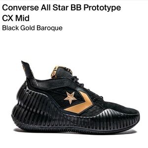 Converse All Star BB Prototype CX Black Gold Baroque Men's Sneakers A02515C NWT